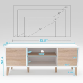 Imperia Furniture TV Stand, TV Console Media Cabinet with Push Up Open Doors and Cable Collection Holes for TVs Up to 60 Inch Flat Screen for Living Room Bedroom White. 