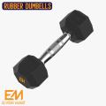 Rubber Dumbbell, Rubber Coated Dumbbell, Professional Rubber Dumbbell with Metal Handles Heavy Dumbbell Set Home Exercise Training Equipment By Elvish Mart. 