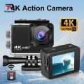 V22 4K Ultra HD Mini Action Sport Camera Waterproof WiFi Touch Screen Wide Angle Underwater Helmet Cam Motion Detection Loop Recording for Outdoor Sports Vlogging Travel Adventure. 