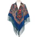 Ukrainian Embroidery Square Shawls Russian Scarf Babushka Retro Fringed Cotton Bandana Winter Scarf Woman Wrap Hijab Poncho Cape. 