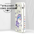 Jizetin for Samsung Galaxy A32 Case Puple Clothing Doraemon Side Design Phone Case Square Edge Pattern Liquid Silicone Cases Full Cover Camera Shockproof Protective Case. 