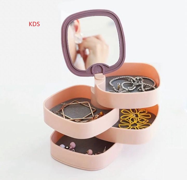Rotatable 4 layers jewellery organizer random color organizing jewellery good quality