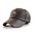 Casual Hat Autumn and Winter Plus Velvet Cap Leather Baseball Cap for Men. 