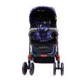 4 Wheeler Baby Stroller/Pushchair/Transport/Carriage – Foldable - 3 Steps (Seat) Seat Adjustable - 4 Chrome Wheeler - Colour: Orange & Cream. 