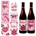 6Pcs/Pack Wine Bottle Decoration Stickers Valentine'S Day Decoration Stickers Stickers Labels. 