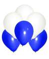 Silver and Blue Birthday Banner Decoration Set With Back Drop Curtains and Stars Foil Balloons and Latex Balloons. 
