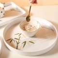 Platter Dining Tableware Breakfast Serving Tray for Meals Cookies Snack Food Round Small. 