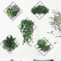 Grass Wall Sticker, 3D Artificial Plant Wall Art, Green Plant Wallpaper Sheet, Indoor Leaves Wall Frame, Water Proof Stickers, Removable DIY Green Leaf Flower. 