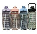 XM 2213 Transparent 2000ml Water Bottle with Time Marker to Drink / Motivational Water Bottle for Girls / Outdoor Water Bottle with Time to Drink / Matte travel Water Bottle for gym. 