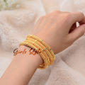 (1pair) 24k Bracelets & Bangle Bangles Design New Fashionable Artificial Jewellery Women Gold Plated Bangles -New Trend bangles For Girls Fancy Bangles/Kangan For Women,Girls,Ladies  Party / Wedding / Anniversary / Engagement/ Daily Wearing/Gifts.. 