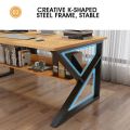 Computer Laptop Table Desk Workspace K-Shaped Table Engineered Wood Finish Study Table, for Home & Office Writing Table with book rack bookshelf storage shelf 18 Gauge Metal frame (powder Coating) Size:48X30X24 Inch. 