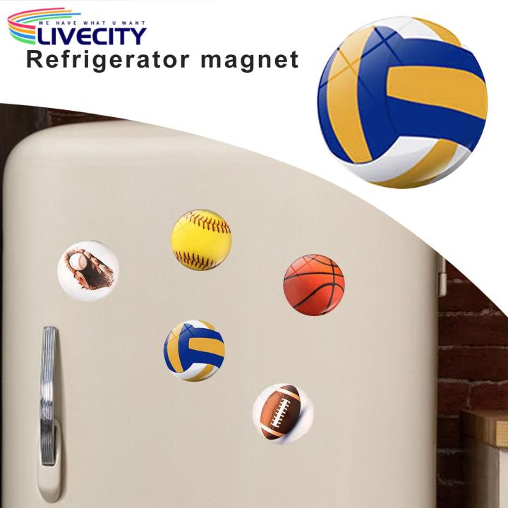 Microwave Oven Magnet Southeast Asian Sports Enthusiasts Gift 2pcs Rugby Refrigerator Magnets Mini Football Baseball Volleyball Home Decor Microwave Oven Fridge Magnet