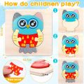 Wooden Animal 3D Puzzle Game for Toddlers 1 2 3 4 Years Old School Boys Girls Animal Jigsaw Toddler Puzzle Games Toddlers Developmental Montessori Learning Educational Preschool Toys Gift for Kids Children Puzzle Toys. 