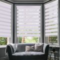 LUCKUP Easy Fix Zebra Roller Blind Day and Night Blinds Curtains with Install Accessories 24''x 89'' 1Pack. 