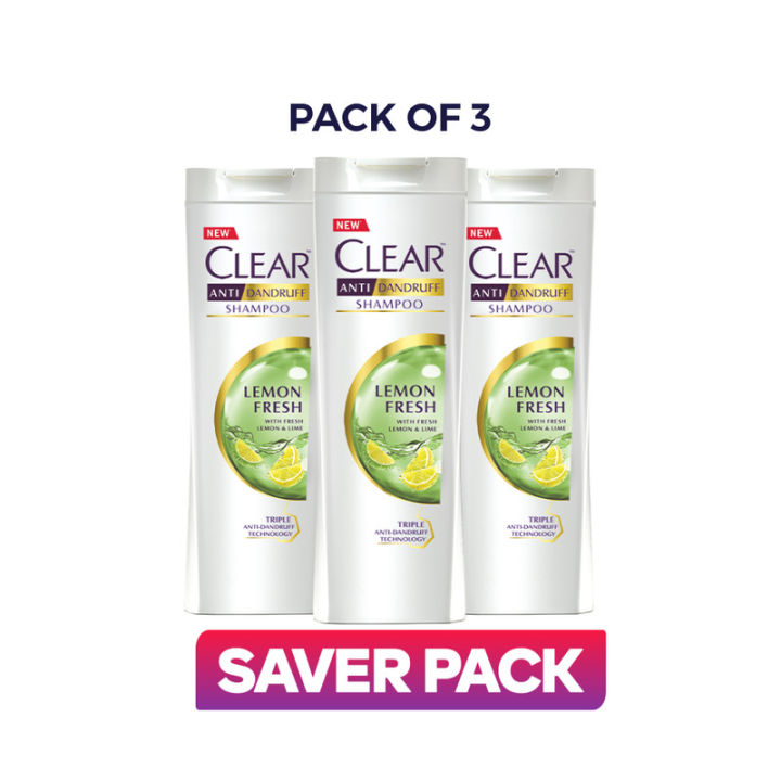 Rs.70 off on Pack of 3 of Clear Lemon Fresh Shampoo - 185ML