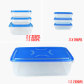 IKEA STYLE FOOD CONTAINERS, THUMB LOCK FOOD CONTAINER, STACKABLE PLASTIC STORAGE BOXES (  7PC SET). 