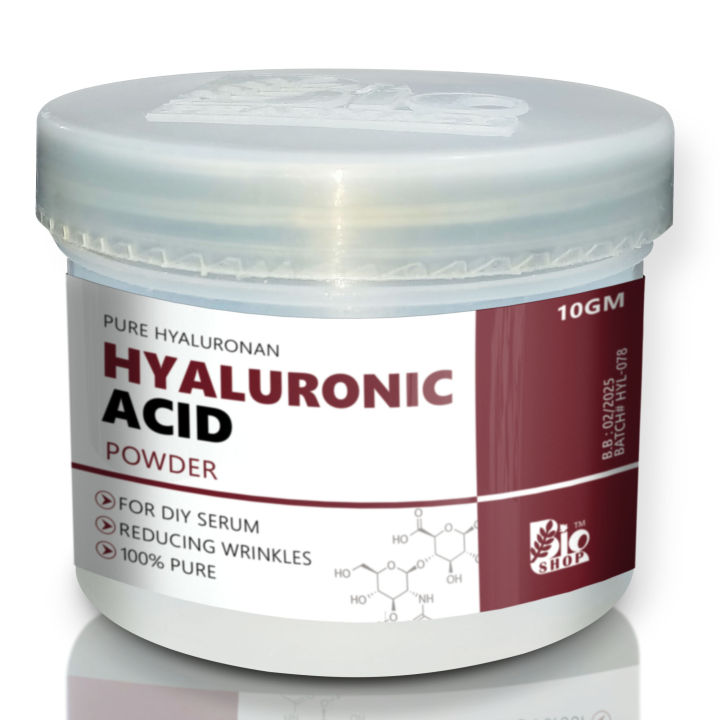 Hyaluronic Acid Powder 10gm Best for Skin care Recipes 100% Pure & Natural | Makes 500+gram serum