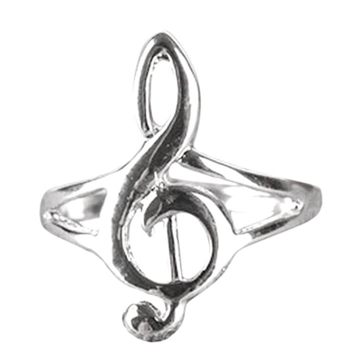 Fashion Silver Color Music Note Treble Clef Ring Jewelry Gift