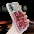 For Huawei Nova 10 / Nova 10 Pro Back Cover with Cute Rabbit Makeup Mirror Stand Luxury Shiny Bling Glitter Phone Cases Full Camera Lens Protector Soft Silicone Case Pouch Girls. 