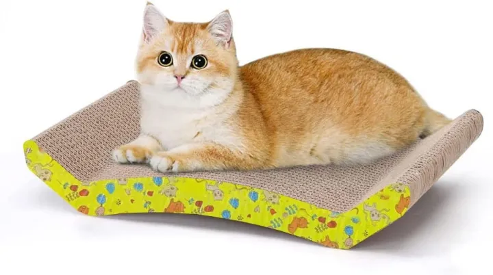 MARGOUN%20Cat%20Scratcher%20Cardboard%20Cat%20Scratch%20Pad%20Wave%20Design%20,%20Cardboard%20Scratch%20Post%20Catnip%20Bed%20-%20Image%206