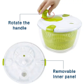 Kitchen Salad Spinner Large 5L Capacity - Manual Lettuce Spinner With Secure Lid Lock & Rotary Handle - Easy To Use Salad Spinners With Bowl, Colander & Built-in Draining System. 
