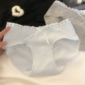 Pure and Simple Flower Pouch 10A antibacterial long-crotch cotton underwear, sweet contrasting color lace girl’s pure cotton briefs.. 