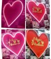 Customized heart shape neon with golden acrylic name Size 14 inch. 