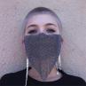 Women y Reticulated Rhinestone Face Mouth Cover Night Club Party Veil Yashmak. 