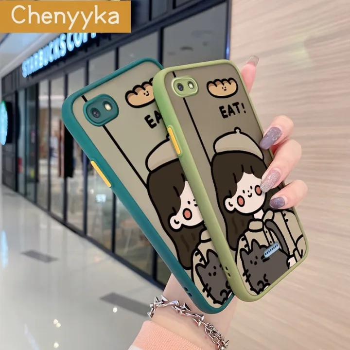 chenyyka%20For%20Redmi%206A%20Case%20Fashion%20Pet%20Hugging%20Girl%20Thin%20Edge%20Frosted%20Transparent%20Hard%20Cases%20Shockproof%20Casing%20Full%20Cover%20Protect%20Case%20-%20Image%202