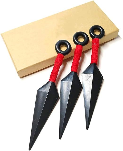 Avias Knife Supply Small Ninja 3 Piece Plastic Kunai Throwing Knife Toy (RD) s