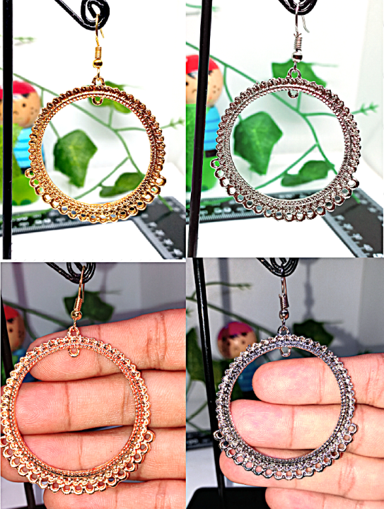 2pcs, Metal UV Resin Jhumka Earrings / Bezel / Blank Pendant, about 45mm, DIY Art & Craft.