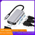 Cross-Border type-c Docking station   Expansion usb Cable Seperater Rpm hdmi vga hub Hub Multi-Function Wired. 