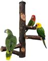 Wood Parrot Play Stand, Nature Wooden Fork Stand, Natural Platform, Stick and rounded bird Toys. 