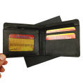 Dollar Size Black Plain Leather Wallet. 