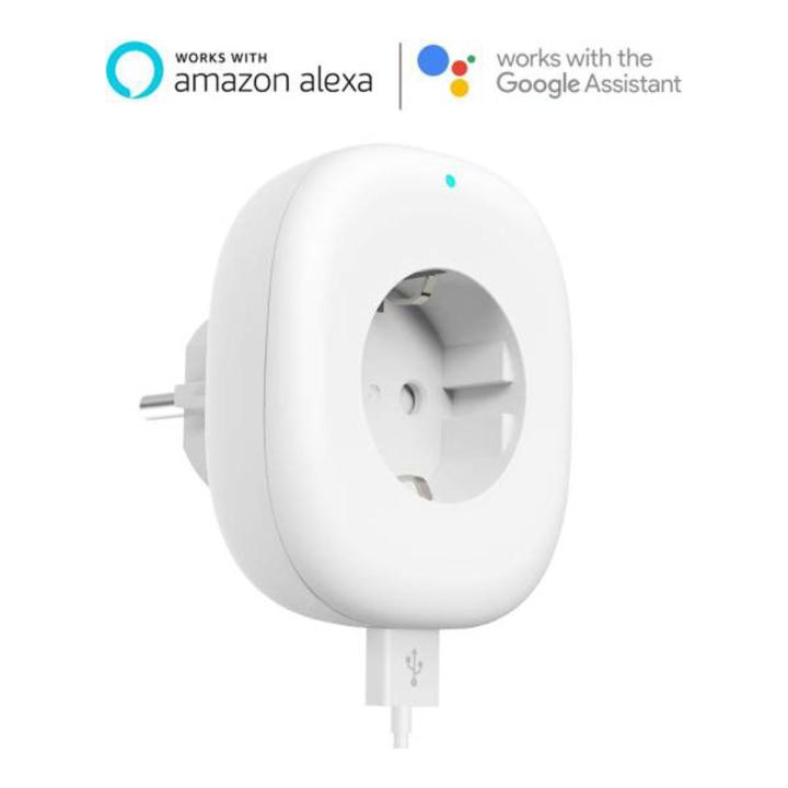 2 in 1 Maxcio Smart Wifi Socket Switch 10A with 1 USB Port 2.1A, Smart Timer Switch, Smart Wlan WiFi Socket, Intelligent Smart Plug, Compatible with Alexa Google Home, App Control, Timing Function - 2 Switch per Pack