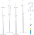 7 Tubes Balloons Holder Column Stand Balloon Stand Kit,Reusable Clear Balloon Holder(7 Balloon Sticks,7 Balloon Cups,1 Balloon Base) Makes Balloons Float Without Helium. for Table, Floor, Centerpiece with Base. 