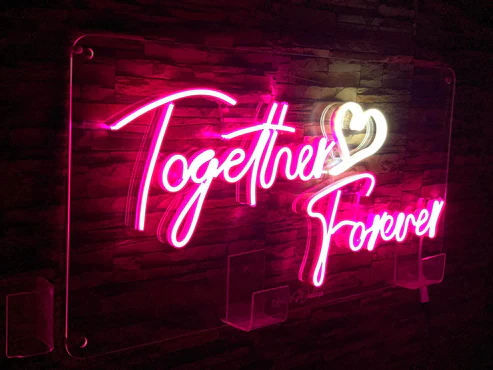 Together Forever Couple Neon Sign - Neon Light  Neon lights  Neon lights for room  neon lights for room name  light  lights for decoration   lights for room decoration  Wall Decoration items  Wall Decoration items for home  Neon Walls