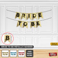 Bride To Be Wall Hanging Banner With Crown For Bridal Shower Decoration Shiny Chrome Metallic Shimmering Finish Bridal Day Garland Cursive Writing Style Decorative Banners Bride Day Decoration Home Decor Bunting Celebrations Lkq47nWf. 