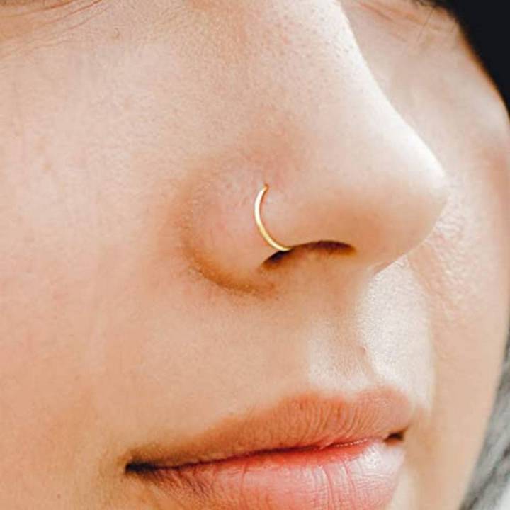 8mm simple golden nose rings for girls Pack of 6 by ARmani Store