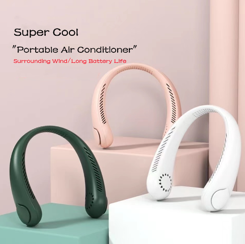 Miss Beauty Portable Neck Fan Bladeless Hanging Sport Wearable Hands Free Cooling Fan Mini Fan Home