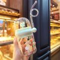 260ml Fancy Kids Water Bottle with Straw and Cover BPA Free  Stylish Fountain Look. 