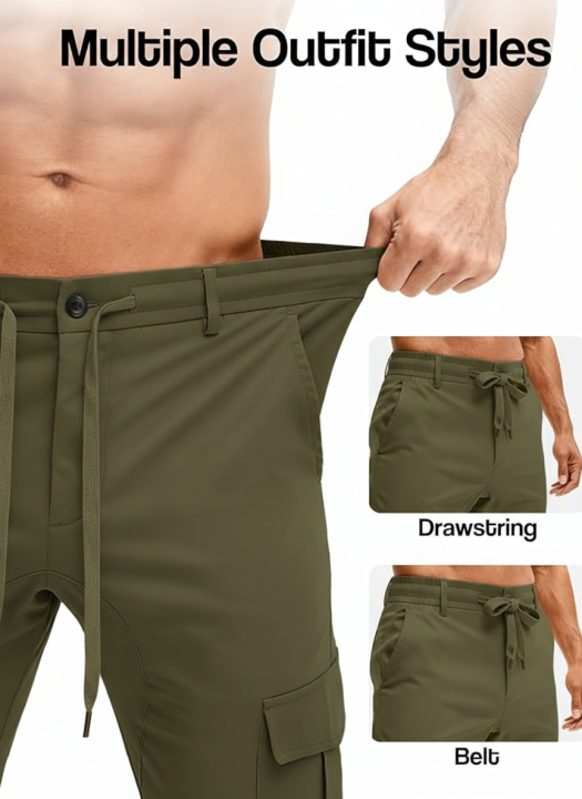 London%20Bridge%20-%20Cargo%20Woven%20stretch%20SpandexDry%20Pants%20For%20Men%20-%20Olive%20-%20Image%203