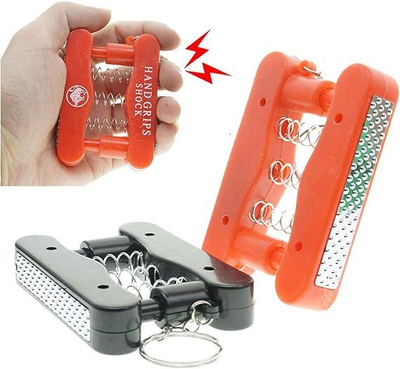 Shocking Fake Grip Strength Device Model Keychain Prank Toy Joke Funny Gadget Electric Shock Tricky Gag