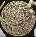 2Pcs / 4Pcs / 6 Pcs Gold Floral Vinyl Placemats Non Slip Dining Table Placemats. 