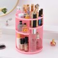 Cosmetics Makeup Organizer 3D Rotating 360 Degree Spinning Moving Make up Storage Rack Adjustable Assembly Skin Care Holder Bathroom Display Case Non Breakable Black Plastic Dresser Lipstick Skin Care Products Caddy Shelf. 