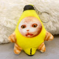 Cross-border hot selling banana cat voice ragdoll doll pendant crying cat plush toy doll keychain wholesale. 