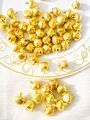 Beads 100 Pcs 10mm, 8mm, 6mm Vibrant Gold, Silver Ghungroo Beads Noisy and Noiseless Ghungru Charm Beads for Craft DIY. 