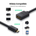 Ugreen Micro HDMI Adapter HD4K Micro Mini HDMI Male to HDMI Female Cable Connector Converter for Raspberry Pi 4 GoPro HDMI Micro. 