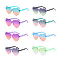2023Transparent Jelly Gradient Color Love Sun Glasses Men and Women Peach Heart Sunglasses European and American Heart-Shaped One-Piece Sunglasses. 