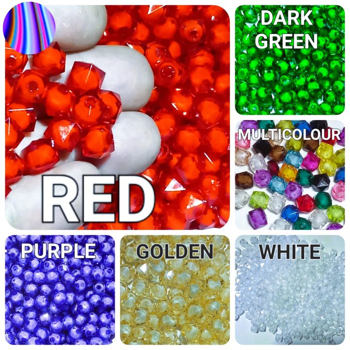 300 PCS TWO TONE SHADE CRYSTAL DIAMOND CUTS BEAD IN 13 DIFFERENT FINEST COLOURS, SIZE 8MM, CUBE SHAPE FOR CRAFT PROJECT DIY SEWING CRAFT SUPPLIES. TWO TONE SHADE CRYSTAL DIAMOND CUTS BEADS.